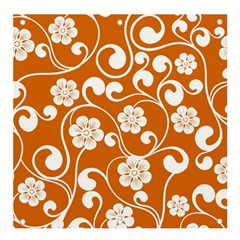 Orange Floral Walls  Banner And Sign 4  X 4  by ConteMonfrey