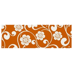 Orange Floral Walls  Banner And Sign 9  X 3  by ConteMonfrey