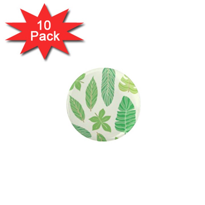 Watercolor Banana Leaves  1  Mini Magnet (10 pack) 