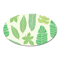 Watercolor Banana Leaves  Oval Magnet by ConteMonfrey