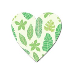 Watercolor Banana Leaves  Heart Magnet by ConteMonfrey