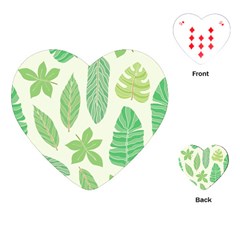 Watercolor Banana Leaves  Playing Cards Single Design (heart) by ConteMonfrey