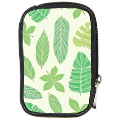 Watercolor Banana Leaves  Compact Camera Leather Case by ConteMonfrey