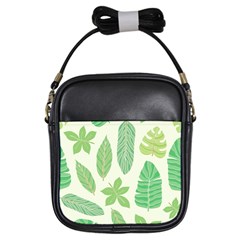 Watercolor Banana Leaves  Girls Sling Bag by ConteMonfrey