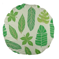 Watercolor Banana Leaves  Large 18  Premium Round Cushions by ConteMonfrey