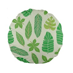 Watercolor Banana Leaves  Standard 15  Premium Flano Round Cushions by ConteMonfrey