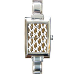 Brown Minimalist Leaves  Rectangle Italian Charm Watch by ConteMonfrey