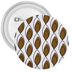 Brown Minimalist Leaves  3  Buttons by ConteMonfrey