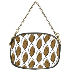 Brown Minimalist Leaves  Chain Purse (two Sides) by ConteMonfrey