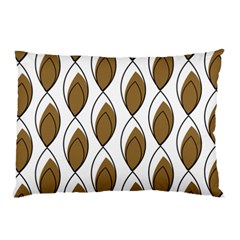 Brown Minimalist Leaves  Pillow Case by ConteMonfrey