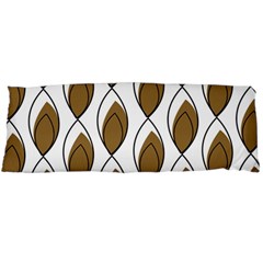 Brown Minimalist Leaves  Body Pillow Case (dakimakura) by ConteMonfrey