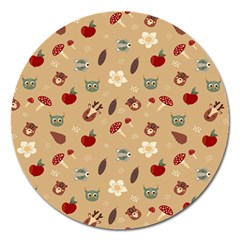 Cute Forest Friends Magnet 5  (round) by ConteMonfrey