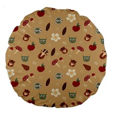 Cute Forest Friends Large 18  Premium Round Cushions by ConteMonfrey