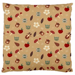 Cute Forest Friends Large Flano Cushion Case (one Side) by ConteMonfrey