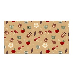 Cute Forest Friends Satin Wrap 35  X 70  by ConteMonfrey