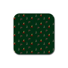 Christmas Background Rubber Square Coaster (4 Pack) by danenraven