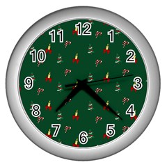 Christmas Background Wall Clock (silver)