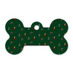 Christmas Background Dog Tag Bone (one Side)