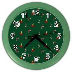 Christmas Background Color Wall Clock