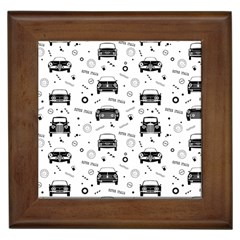 Pattern Retro Italy Cars Classic Framed Tile