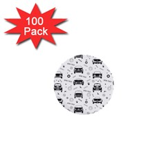 Pattern Retro Italy Cars Classic 1  Mini Buttons (100 Pack)  by danenraven