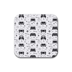 Pattern Retro Italy Cars Classic Rubber Coaster (square)