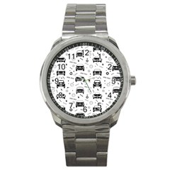 Pattern Retro Italy Cars Classic Sport Metal Watch