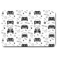 Pattern Retro Italy Cars Classic Large Doormat 