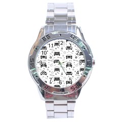 Pattern Retro Italy Cars Classic Stainless Steel Analogue Watch by danenraven