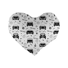 Pattern Retro Italy Cars Classic Standard 16  Premium Heart Shape Cushions by danenraven