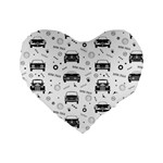 Pattern Retro Italy Cars Classic Standard 16  Premium Heart Shape Cushions Front