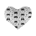 Pattern Retro Italy Cars Classic Standard 16  Premium Heart Shape Cushions Back