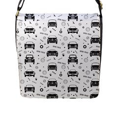 Pattern Retro Italy Cars Classic Flap Closure Messenger Bag (l)