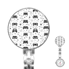 Pattern Retro Italy Cars Classic Stainless Steel Nurses Watch by danenraven