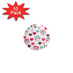 Lovely Owls 1  Mini Magnet (10 Pack)  by ConteMonfrey