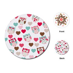 Lovely Owls Playing Cards Single Design (round) by ConteMonfrey