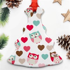 Lovely Owls Christmas Tree Ornament (two Sides) by ConteMonfrey