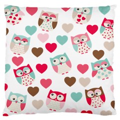 Lovely Owls Large Cushion Case (one Side) by ConteMonfrey