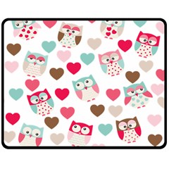 Lovely Owls Double Sided Fleece Blanket (medium)  by ConteMonfrey