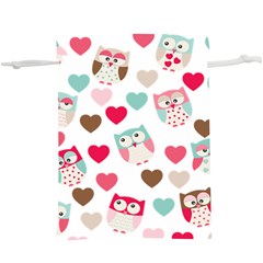 Lovely Owls  Lightweight Drawstring Pouch (xl) by ConteMonfrey