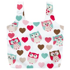 Lovely Owls Full Print Recycle Bag (xxl) by ConteMonfrey