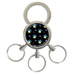 Illustration Cosmos Cosmo Rocket Spaceship -ufo 3-ring Key Chain