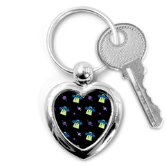 Illustration Cosmos Cosmo Rocket Spaceship -ufo Key Chain (heart) by danenraven