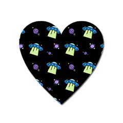 Illustration Cosmos Cosmo Rocket Spaceship -ufo Heart Magnet by danenraven