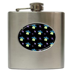 Illustration Cosmos Cosmo Rocket Spaceship -ufo Hip Flask (6 Oz) by danenraven