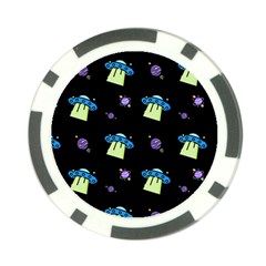 Illustration Cosmos Cosmo Rocket Spaceship -ufo Poker Chip Card Guard (10 Pack) by danenraven