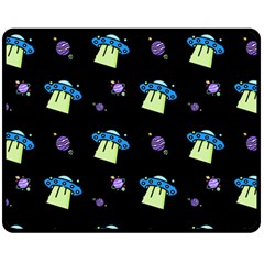 Illustration Cosmos Cosmo Rocket Spaceship -ufo Fleece Blanket (medium)  by danenraven