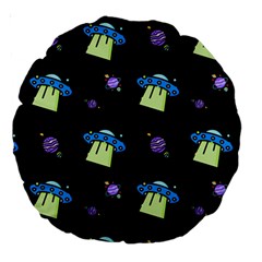 Illustration Cosmos Cosmo Rocket Spaceship -ufo Large 18  Premium Round Cushions by danenraven