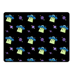 Illustration Cosmos Cosmo Rocket Spaceship -ufo Double Sided Fleece Blanket (small)  by danenraven