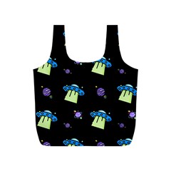 Illustration Cosmos Cosmo Rocket Spaceship -ufo Full Print Recycle Bag (s) by danenraven